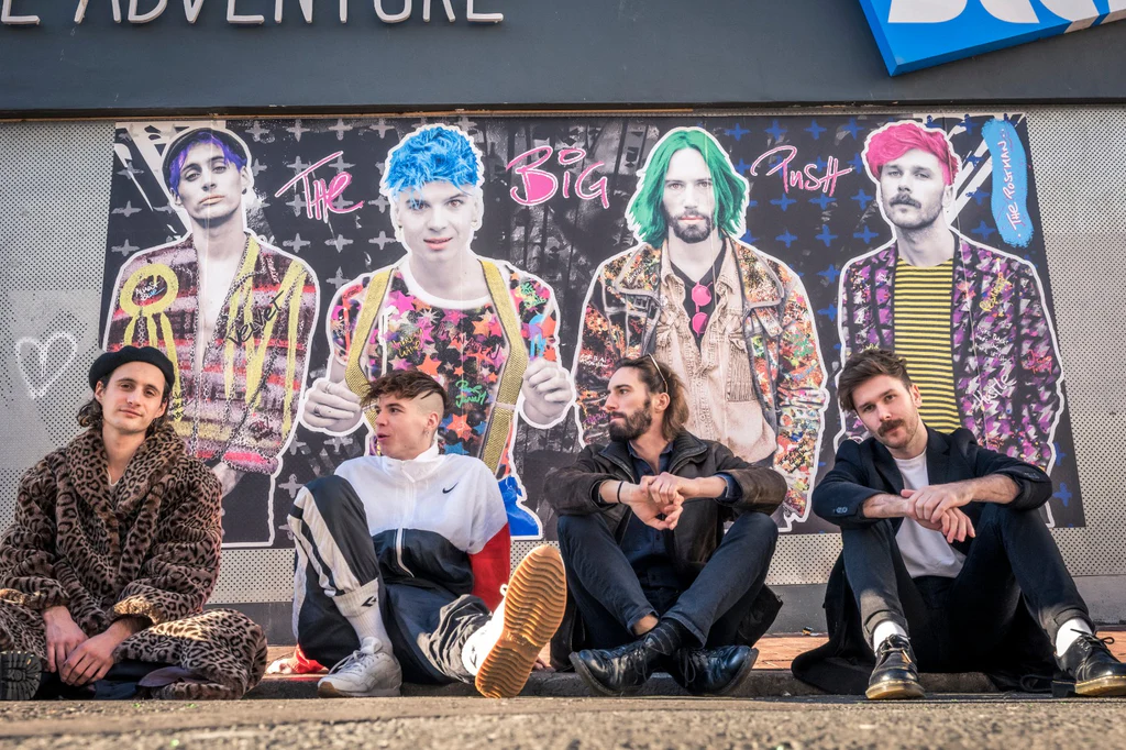 The Big Push band mural — Ren and bandmates, a key stop on the music sabbatical